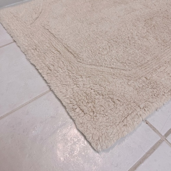 Bathroom Bath Mat Rug Beige - 100% Cotton Loop Rug Tapis - Machine Washable NEW - Picture 2 of 5